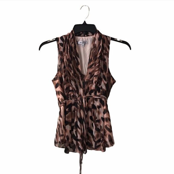 Jennifer Lopez Sleeveless Pleated Tie Back Blouse - Picture 1 of 10